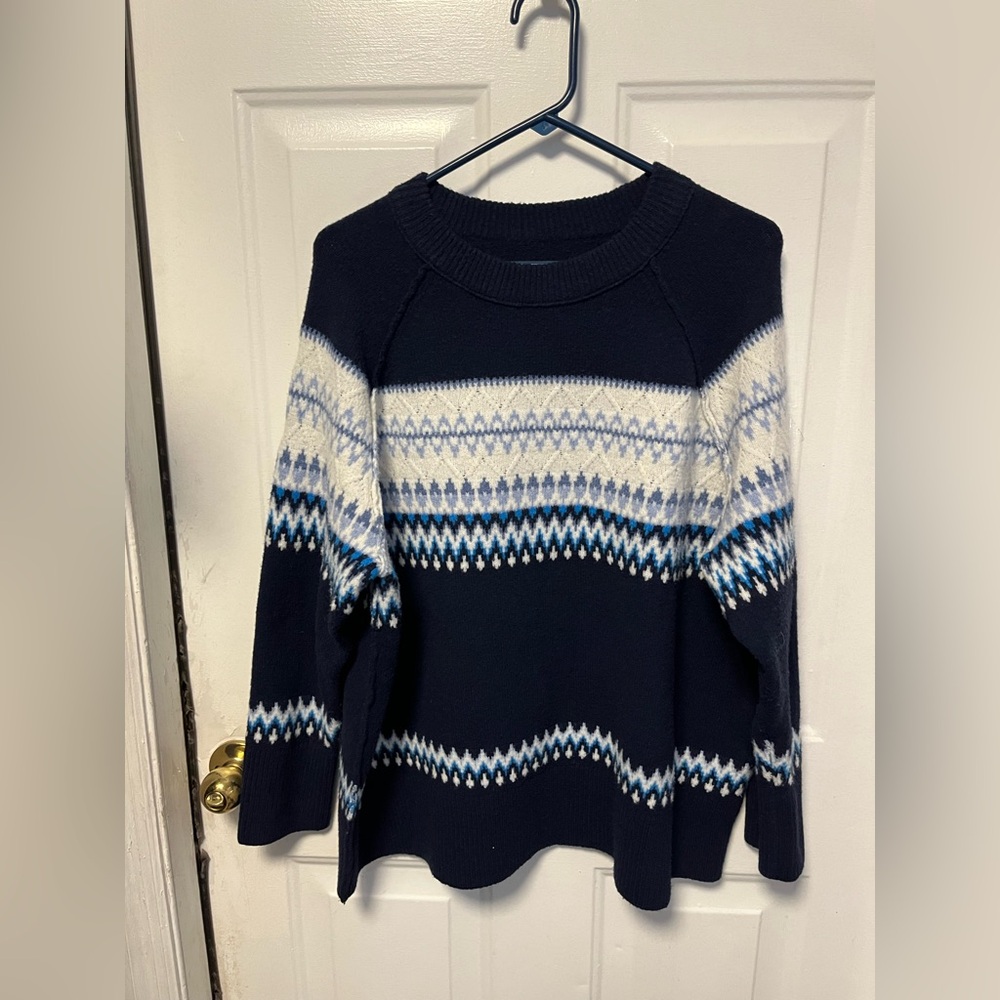 Aerie Navy and White Knit Sweater the softest ever! Oversized NWOT